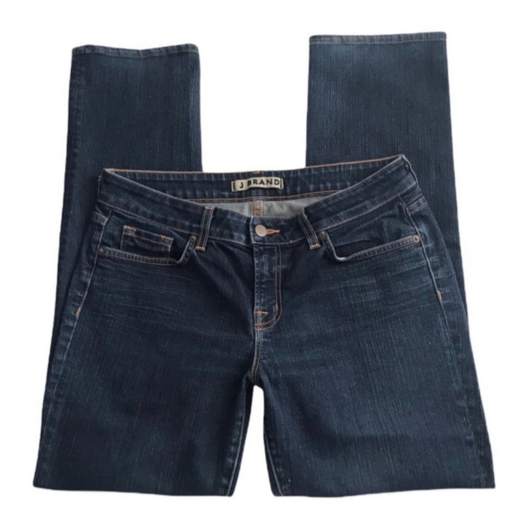 J Brand Curvy Fit Cigarette Leg Slim Straight Jeans Dark Wash 32